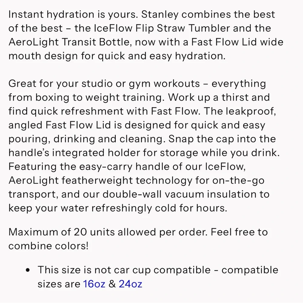 Stanley iceflow™ bottle